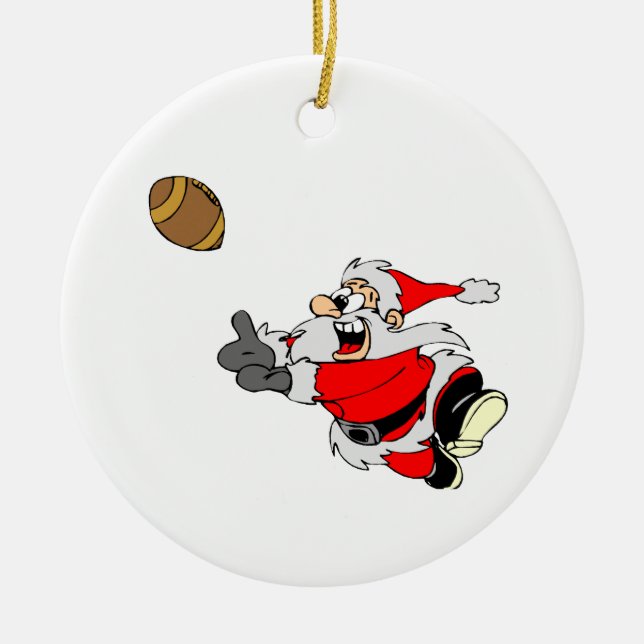 Football Santa Ceramic Tree Decoration (Front)