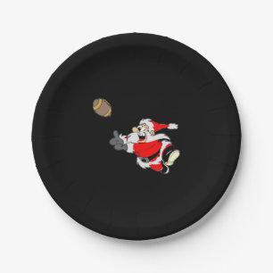 Football Santa Christmas Shirt Paper Plate