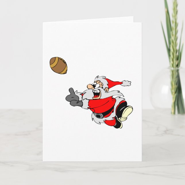 Football Santa Claus Holiday Card (Front)