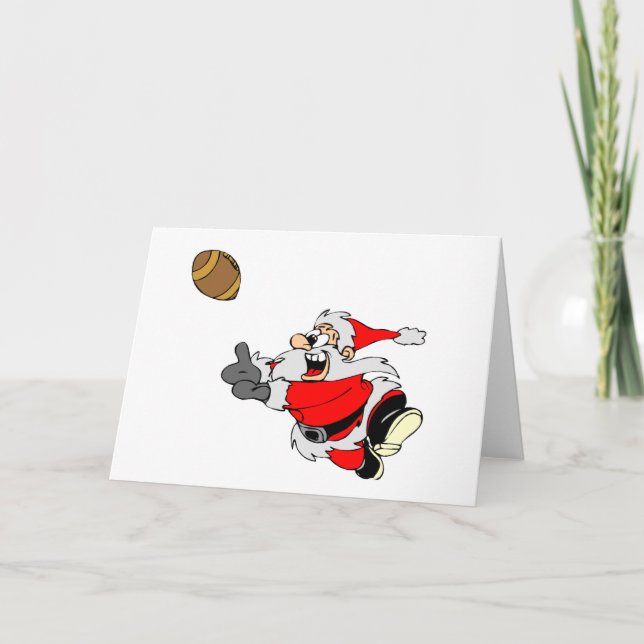 Football Santa Claus Holiday Card (Front)