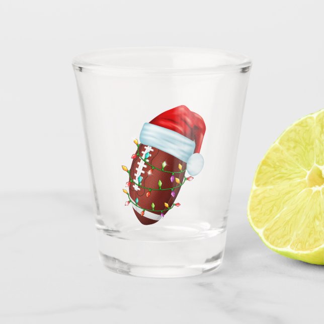 Football Santa Hat Shot Glass (Front)
