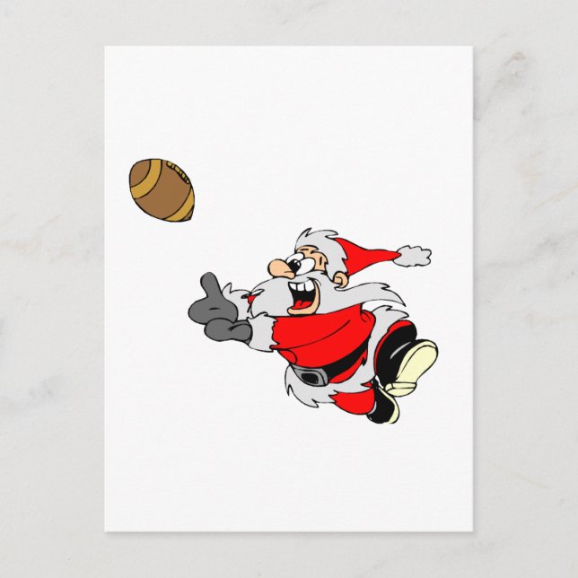 Football Santa Holiday Postcard (Front)