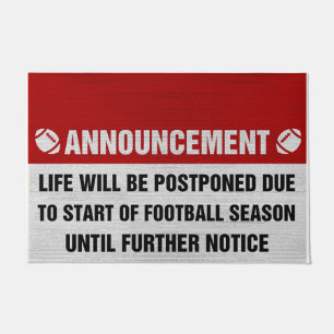 Football Season Announcement Mat, Football Lovers Doormat