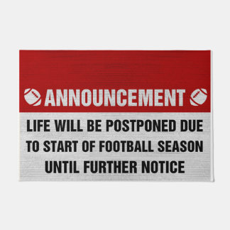 Football Season Announcement Mat, Football Lovers Doormat