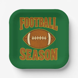 Football Season Printed Patch Style Design Paper Plate