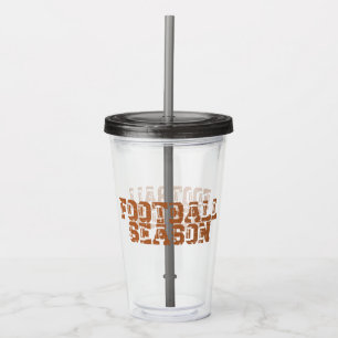Football Season Typography Acrylic Tumbler