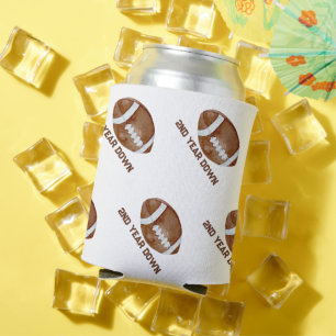 Football second year down boy birthday can cooler