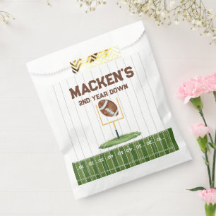 Football second year down boy birthday favour bag