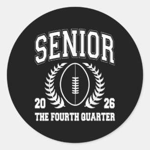Football Senior Cl Of 2026 High School Senior 4th Classic Round Sticker