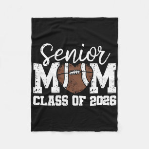 Football Senior Mum Cl Of 2026 Graduate Senior Mam Fleece Blanket