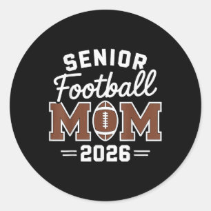 Football Senior Mum Proud Senior Year Mama Cl Of 2 Classic Round Sticker