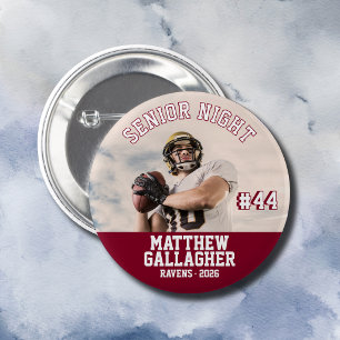 Football Senior Night Custom Player Photo 6 Cm Round Badge