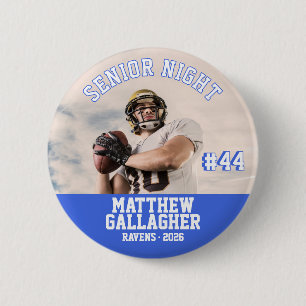 Football Senior Night Custom Player Photo 6 Cm Round Badge