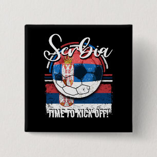 Football Serbia Flag, Serbian Soccer Team 15 Cm Square Badge