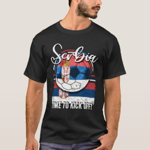 Football Serbia Flag, Soccer Retro Ball T-Shirt