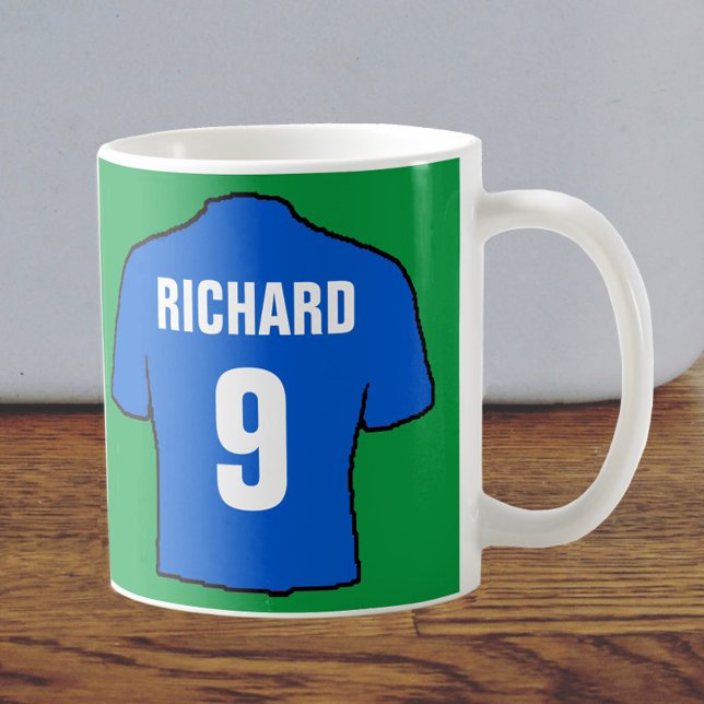 Football shirt design in blue. coffee mug (Creator Uploaded)