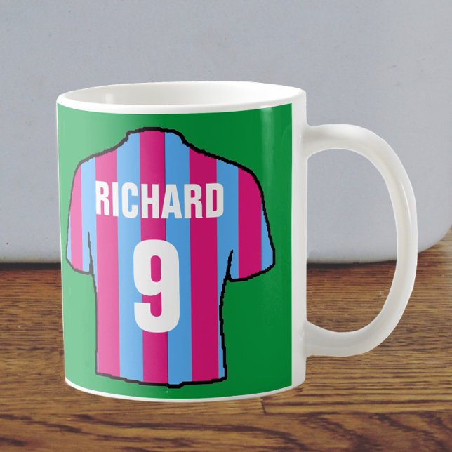 Football shirt design in claret and blue. coffee mug (Creator Uploaded)