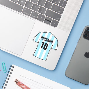 Football shirt design in LightBlue & White Stripes