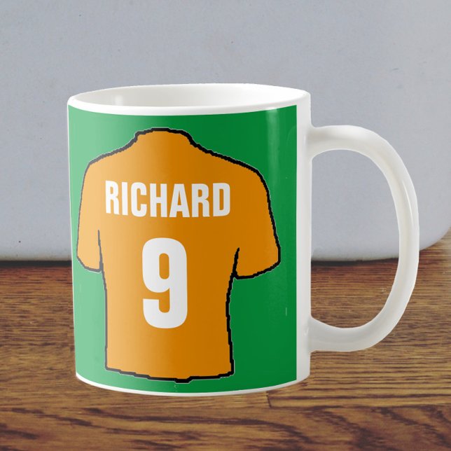 Football shirt design in old gold. coffee mug (Creator Uploaded)