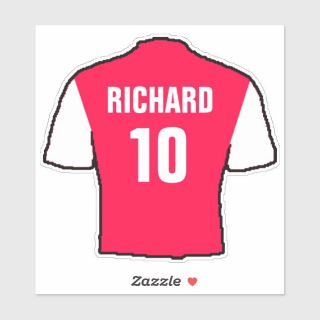 Football shirt design in red & white. (Sheet)