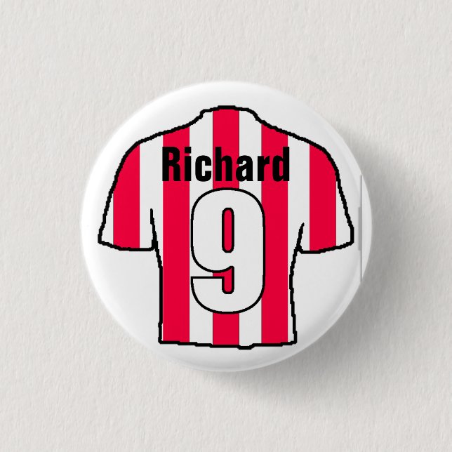 Football Shirt Design to Personalise. 3 Cm Round Badge (Front)