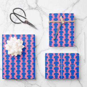 Football Shirt in Blue Wrapping Paper Sheets