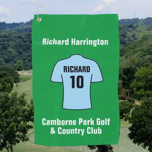 Football Shirt in Light Blue or Sky Blue Golf Towel