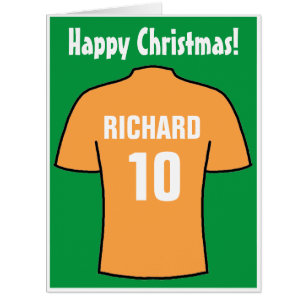 Football Shirt in Old Gold Christmas Card