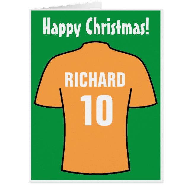 Football Shirt in Old Gold Christmas Card (Front)