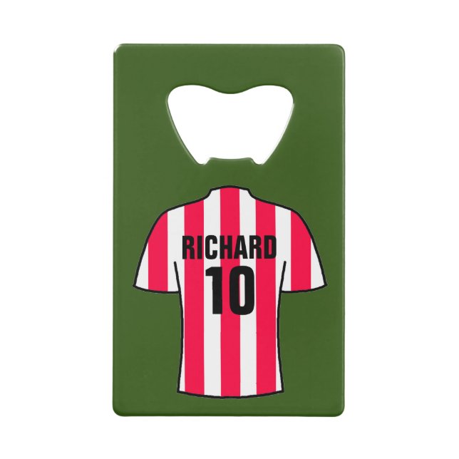 Football Shirt in Red and White Stripes (Front)