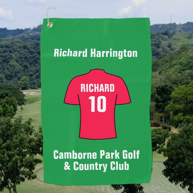 Football Shirt in Red Golf Towel (Creator Uploaded)