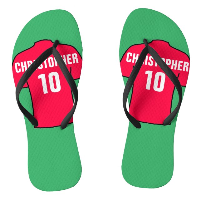 Football Shirt in Red Thongs (Footbed)
