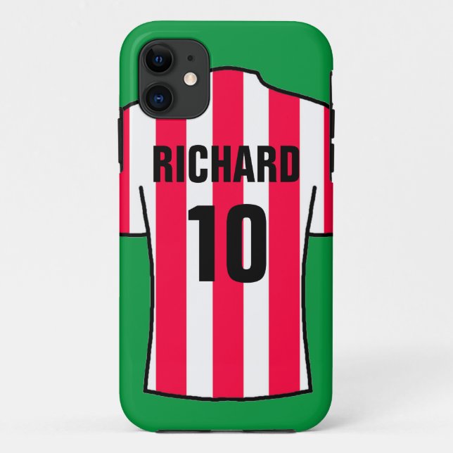 Football Shirt in Red & White Stripes Case-Mate iPhone Case (Back)