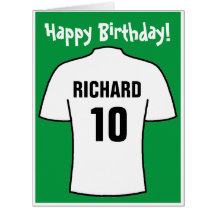 Football Shirt in White Birthday Card