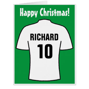 Football Shirt in White Christmas Card