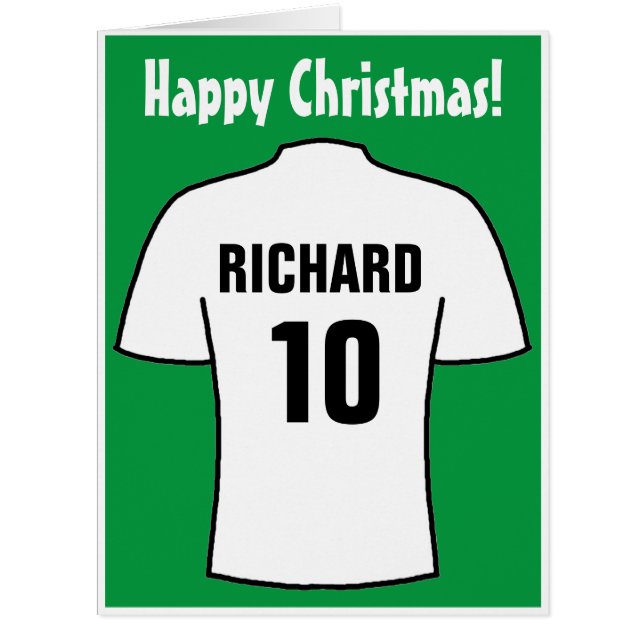 Football Shirt in White Christmas Card (Front)