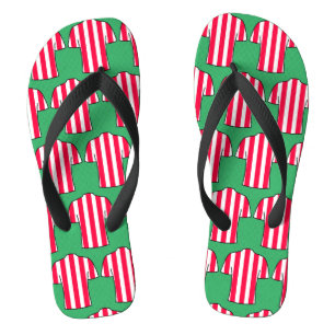 Football Shirts Design in Red Stripes Thongs