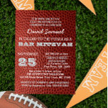 Football Silver Bar Mitzvah Invitation<br><div class="desc">These casual chic invitations are perfect for any sporty Bar Mitzvah celebration. Each line of text is fully customisable to say just what you want!

Find coordinating products in the Bar Mitzvah Celebration Collection.</div>