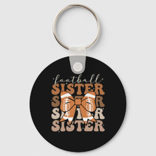 Football Sister Vintage Sport Lover Sister Mothers Key Ring