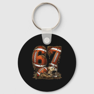 Football Six Seven Drip 67 Meme Funny 6-7 Football Key Ring