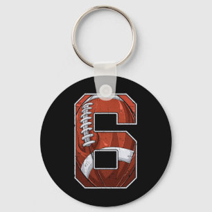 Football Sixth 6th Birthday Boy Six 6 Years Old Bd Key Ring