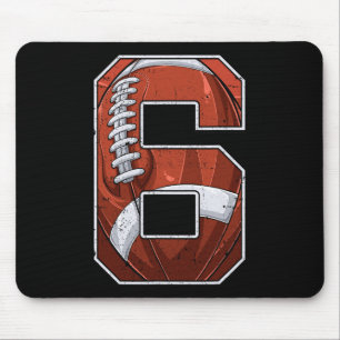 Football Sixth 6th Birthday Boy Six 6 Years Old Bd Mouse Pad