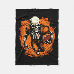 Football Skeleton Football Player Halloween Spooky Fleece Blanket