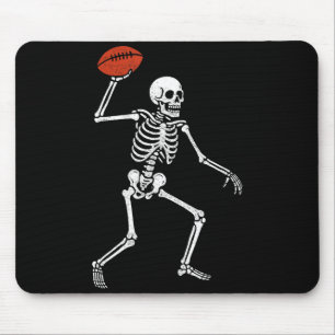 Football Skeleton Playing Football Halloween Skull Mouse Pad