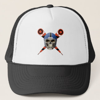 Football Skull with Helmet and Yard Markers Trucker Hat