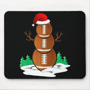 Football Snowman Balls Christmas Pajama Gifts Men Mouse Pad