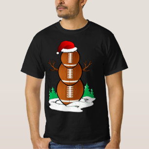Football Snowman Balls Christmas Pajama Gifts Men  T-Shirt