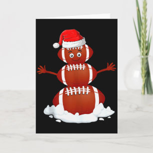 Football Snowman Xmas Holiday Srts Player Funny Ch Card