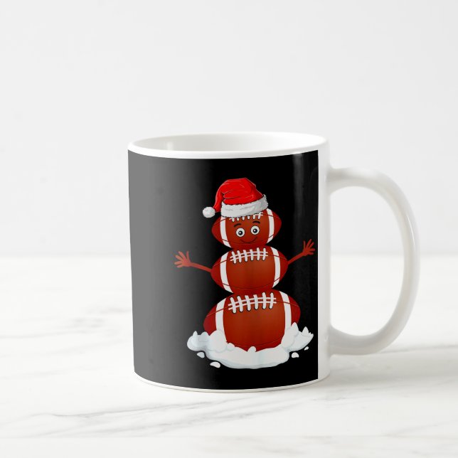 Football Snowman Xmas Holiday Srts Player Funny Ch Coffee Mug (Right)