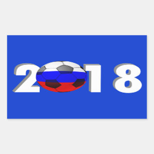 FOOTBALL SOCCER 2018 RECTANGULAR STICKER